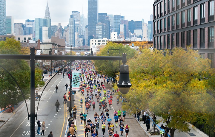 NYC marathon from above